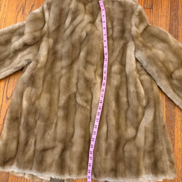 Vintage Faux Fur Brown Mink Button Jacket Coat Small - Picture 6 of 15